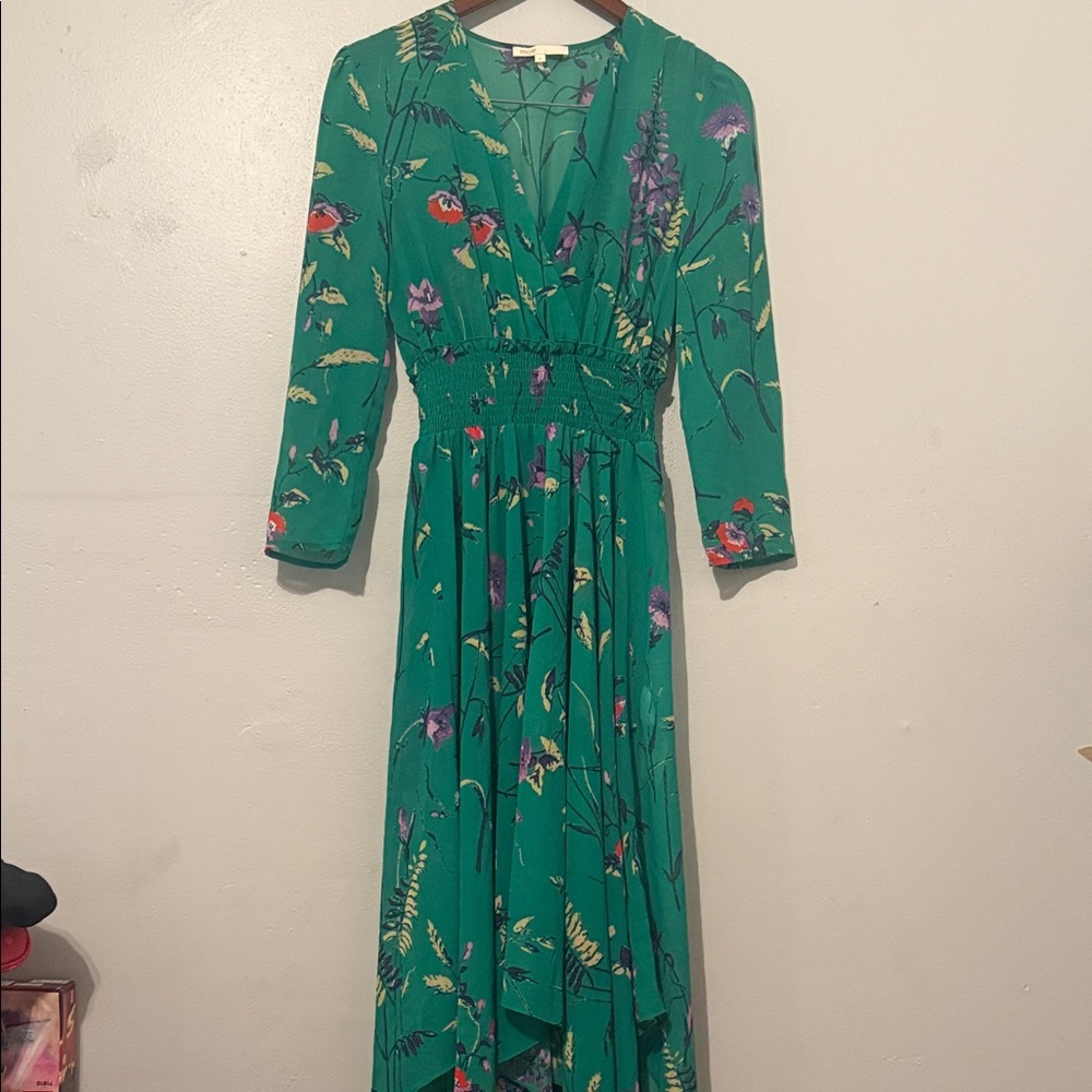 Maje Floral Handkerchief Dress Midi